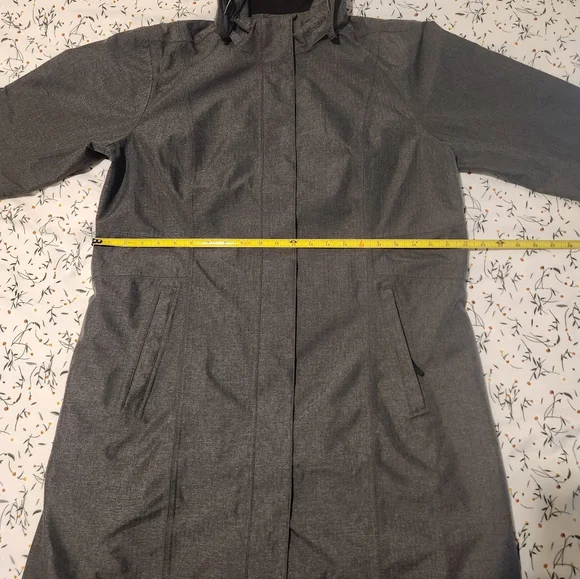 Eddie Bauer Women's Gray Waterproof Hooded Trench Coat XL - Picture 14 of 15